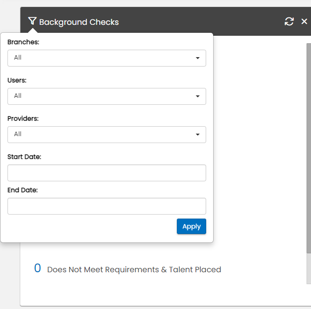 Background Check Widget additional view
