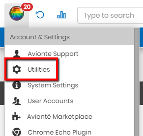 Utilities option in Account and Settings