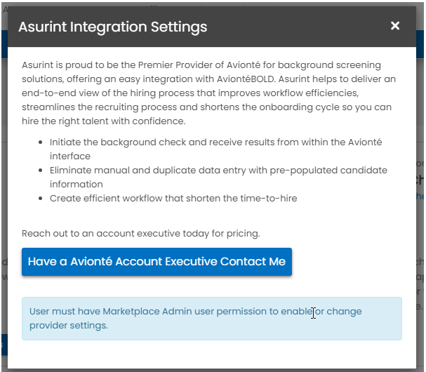 Permission error message for users without Marketplace Admin access