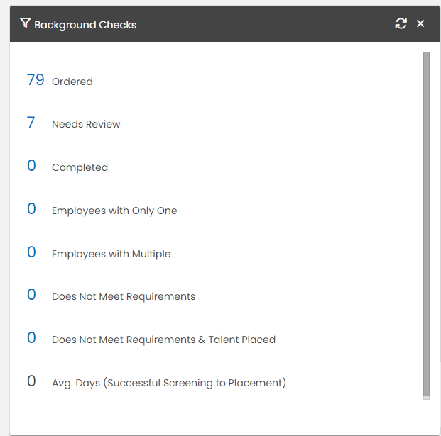 Background Check Widget views
