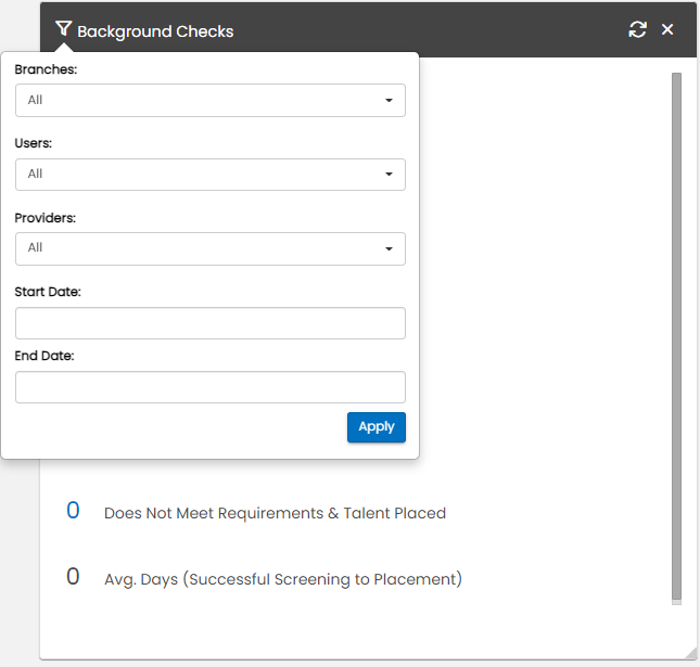 Background Check Widget additional view