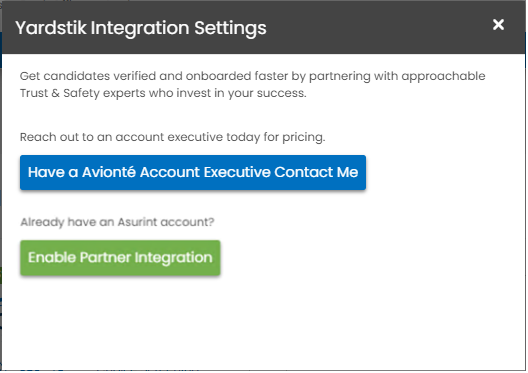 Yardstik integration details in Marketplace