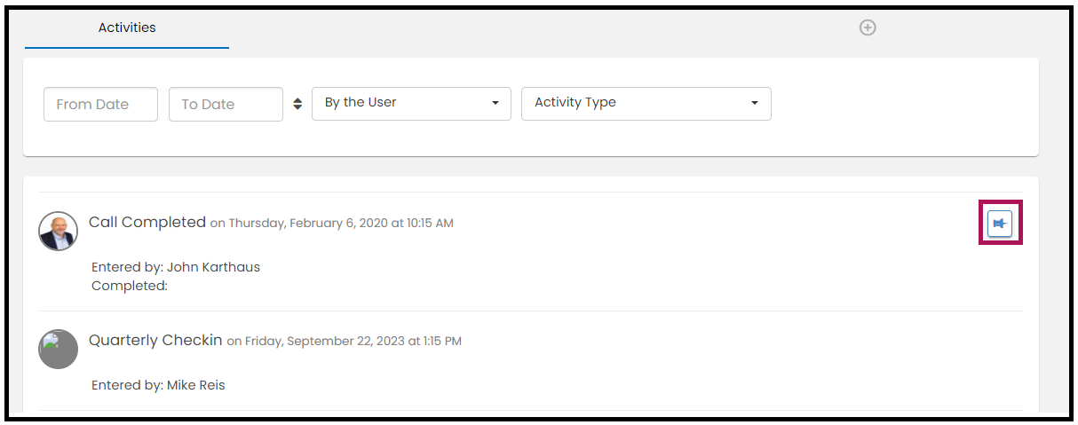 Pin activity example